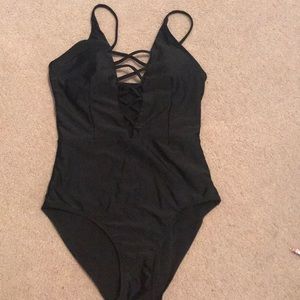Laced up one piece